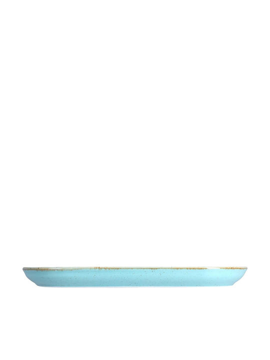 Porland Servierplatte Oval aus Porzellan Turquoise 30x30cm 1Stück