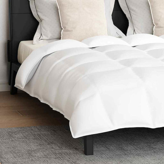 vidaXL Set Pilotă Super Dublu De Puf 240x220cm Alb 3buc