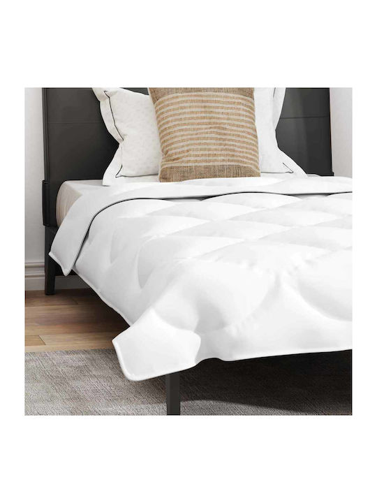 vidaXL Σετ Πάπλωμα Μονό με Γέμιση Microfiber 155x200εκ. Λευκό 2τμχ