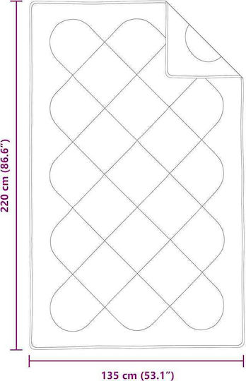 vidaXL Bettdecken-Set Einzelbett mit Microfiber-Füllung 135x220cm White 2Stück