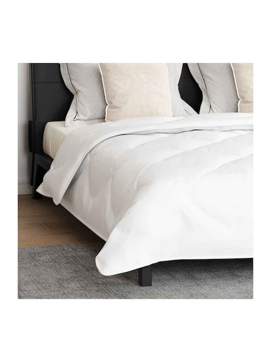 vidaXL Set Pilotă Dublu cu Umplutură Microfiber 200x200cm Alb 3buc