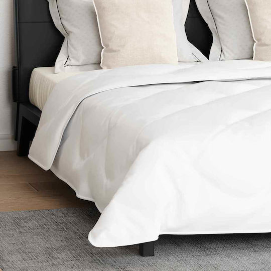 vidaXL Σετ Πάπλωμα Διπλό με Γέμιση Microfiber 200x200εκ. Λευκό 3τμχ