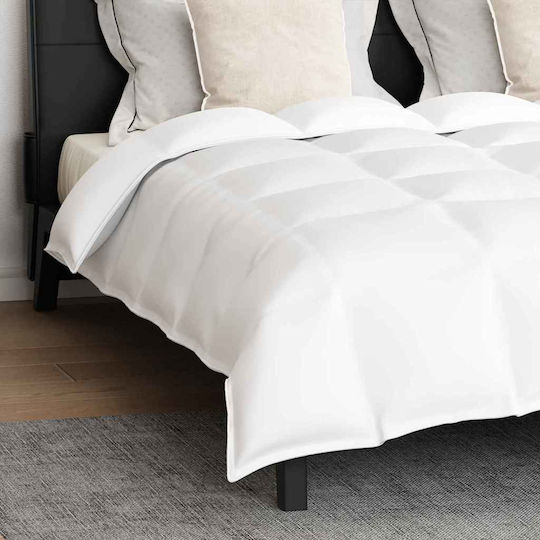 vidaXL Комплект Пухено Куинсайз с Пълнеж Microfiber 240x200бр Бял 3бр
