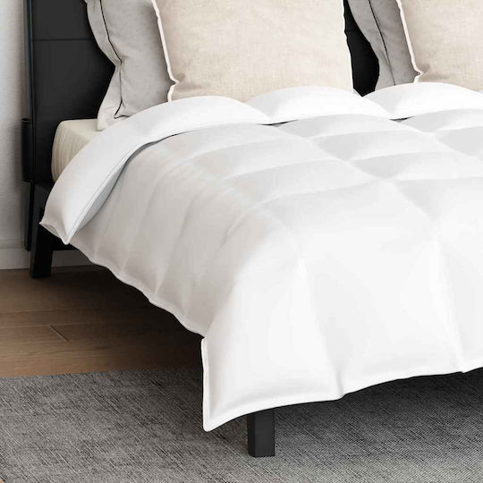 vidaXL Комплект Пухено Двойно с Пълнеж Microfiber 200x220бр Бял 3бр