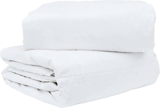 vidaXL Комплект Пухено Куинсайз с Пълнеж Microfiber 240x200бр Бял 3бр