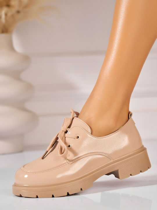 Women's Synthetic Leather Oxford Shoes Pink