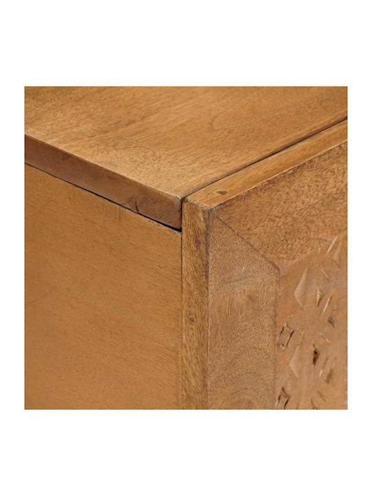 Rectangular Central Coffee Table Made of Solid Wood Light Brown M100xL54xH40cm