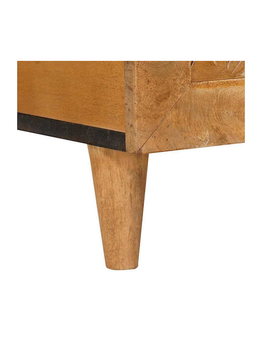 Rectangular Central Coffee Table Made of Solid Wood Light Brown M100xL54xH40cm