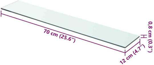 Прозрачен Стенен Рафт 70x12x0.8см