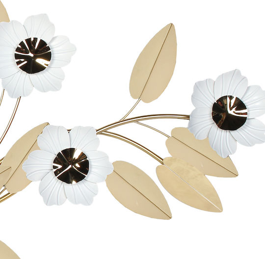 Keskor Wall Clock Metallic White 118x52cm