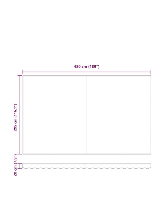 vidaXL Terrace Wall Tent Yellow 5x3cm