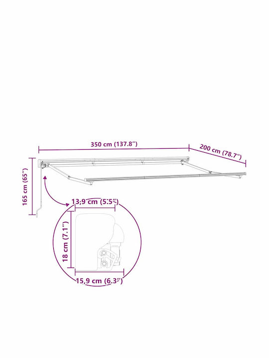vidaXL Schelet De Copertină Terasă 3.5x2m