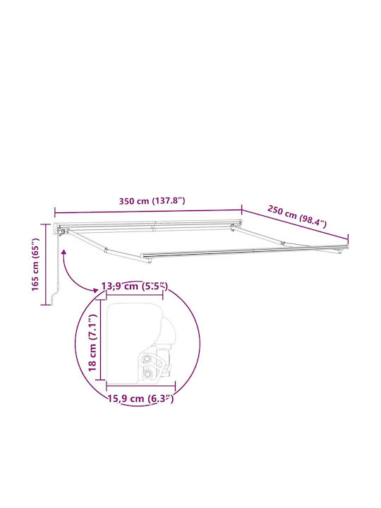 vidaXL Tenda-Rahmen Terrasse 3.5x2.5m