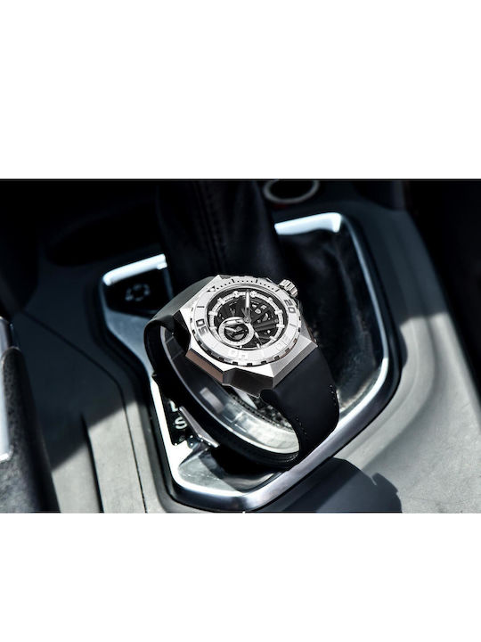 Pagani Design Men's Watch Chronograph Automatic with Black Leather Strap