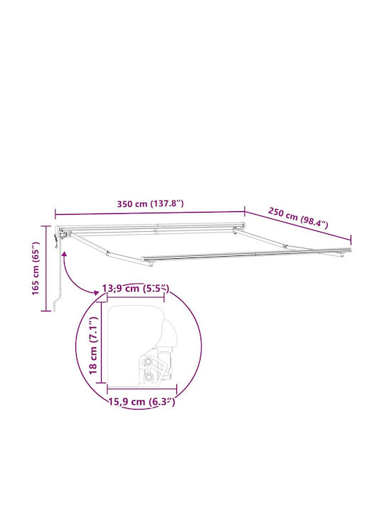 vidaXL Terrace Awning Frame 3.5x2.5m