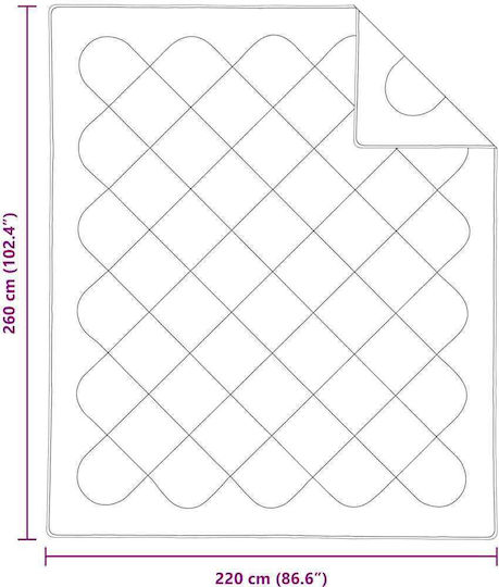 vidaXL King Size Decke 260x220cm Weiß