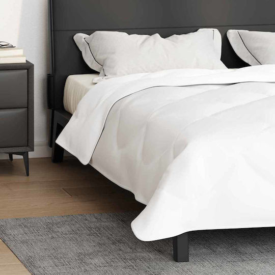 vidaXL King Size Decke 260x220cm Weiß