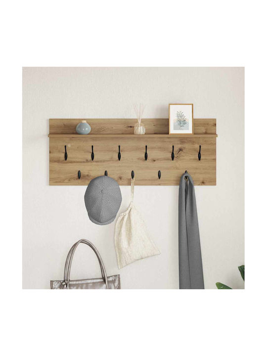 vidaXL Wooden Beige Wall Hanger 100x12x40cm