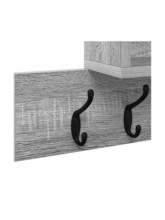vidaXL Κρεμάστρα Τοίχου Ξύλινη Γκρι 100x12cm