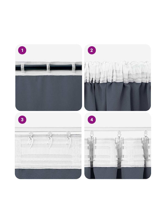 vidaXL vidaXL Vorhänge Verdunkelung Fenster mit Bleistiftfalten Grau 140x225cm