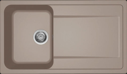 Elleci Life 400 LG240043 Drop-In Spüle aus Verbundgranulat B86xT50cm Tortora