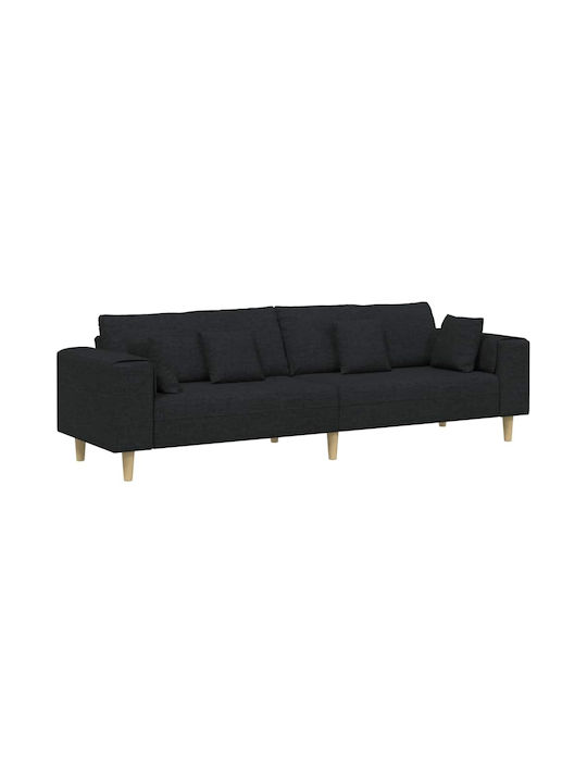 Τετραθέσιος Καναπές Μαύρο 250x77x76εκ.