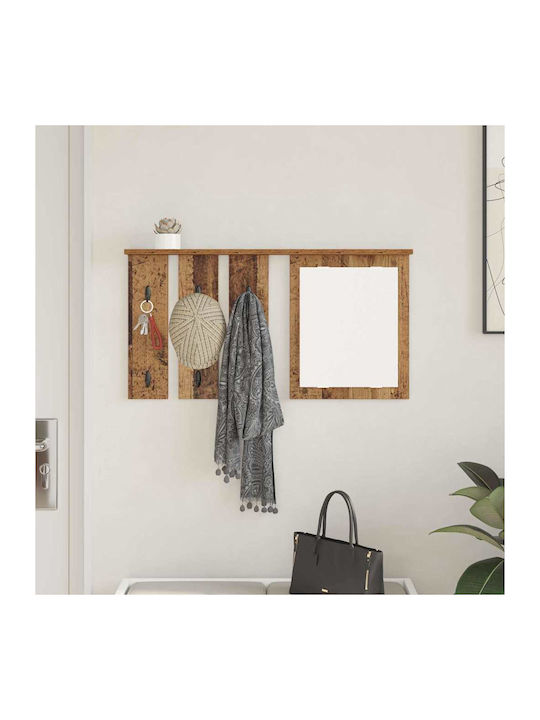 Eingangsmöbel mit Spiegel & Garderobe Παλαιό Ξύλο 85x10x45cm