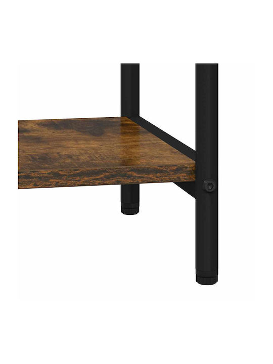 Floor-standing Living Room Display Cabinet made of Wood & Metal with Glass Smoky Oak 40x30x146cm
