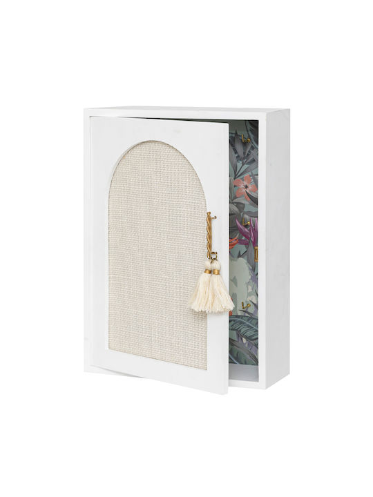 Wand-Schlüsselbrett Holz mit Schloss 20x8.5x28cm
