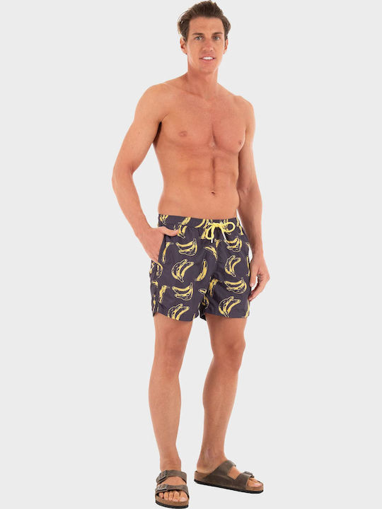 Men's Swimwear Shorts Black with Patterns