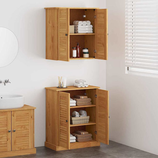vidaXL Cabinet de baie L67.5xA34xÎ80cm Maro