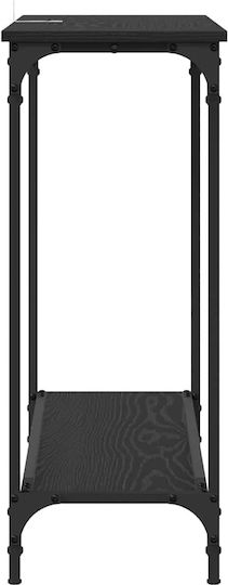 Console Table Wood & Metal Black Oak L101xW30.5xH75cm