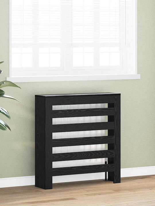 vidaXL Black Particleboard Radiator Cover 78x20x82cm