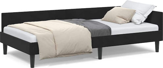 Κρεβάτι Μονό για Στρώμα 90x190cm Μαύρο Κρεβάτι Μονό για Στρώμα 90x190cm Μαύρο