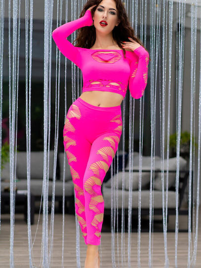 Chilirose Γυναικείο Sexy Σετ Ροζ CR-4632