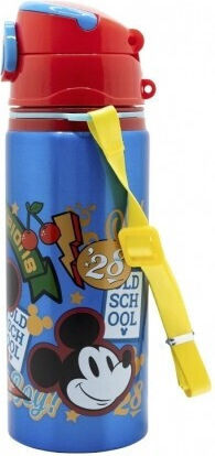 Water Bottle Kids Water Bottle Mickey Aluminium with Straw Blue 730ml