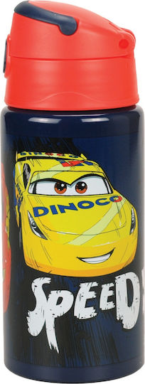 Gim Cars Kids Aluminium Water Bottle with Straw 500ml