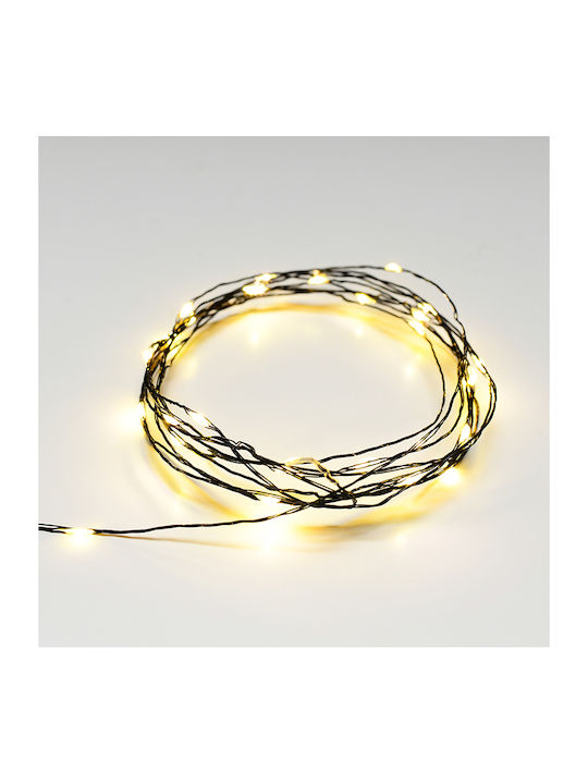 20 Lights LED 2m. Warm White Battery in String 1pcs