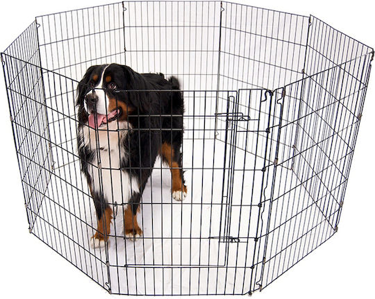 Pet Camelot Park Dog 8 Sides 60x91cm made of Metal in Black Color 60 x 91cm