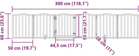 vidaXL Divider de verandă pentru Câini de Culoare Alb 300 x 60cm