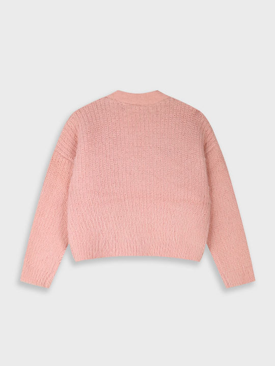 Kids Cardigan Knitted Candy Pink