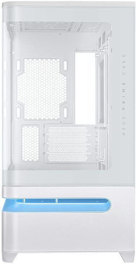 Asus Prime AP202 Gaming Mini Tower Computer Case with Side Window and ARGB Lighting White