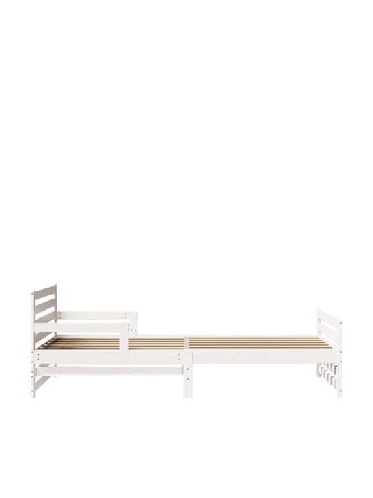 Παιδικό Κρεβάτι Μονό Λευκό για Στρώμα 80x130cm