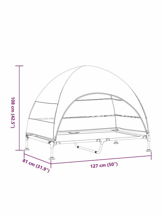 vidaXL Elevated Dog Bed Black 127x106cm