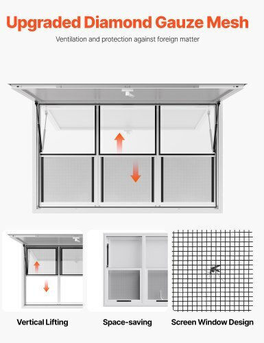 Vevor 152x92 Cm Concession Stand Serving Window Food Truck Service Awning