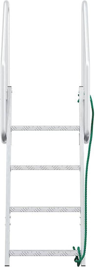vidaXL 4 Steps Folding Boat Ladder