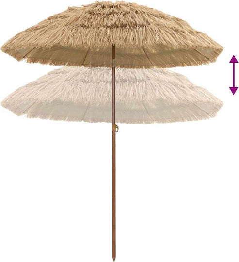 vidaXL Folding Beach Umbrella Diameter 1.6m Beige