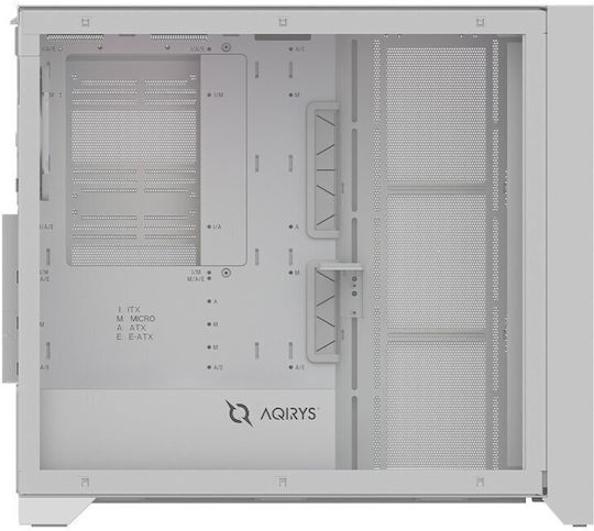 Aqirys XO-1 Gaming Midi Tower Κουτί Υπολογιστή με Πλαϊνό Παράθυρο και ARGB Φωτισμό Λευκό