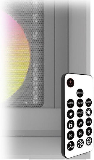 Aqirys XO-1 Gaming Midi Tower Κουτί Υπολογιστή με Πλαϊνό Παράθυρο και ARGB Φωτισμό Λευκό