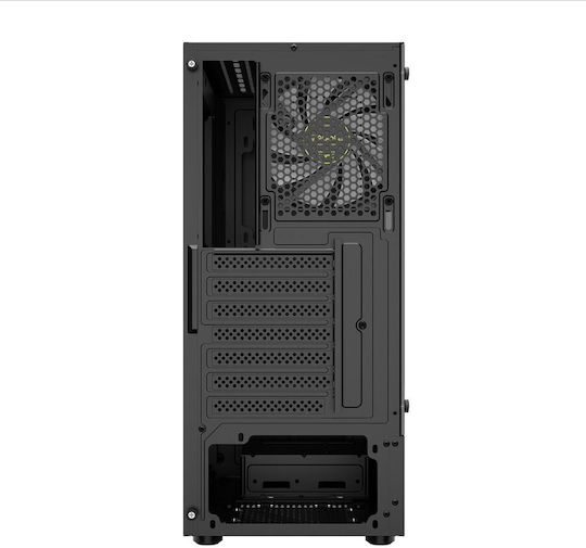 Aura GC8 Геймърско бюро Midi Tower Компютърна кутия със страничен прозорец и ARGB осветление Черен